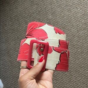 Floral Red and Cream Belt